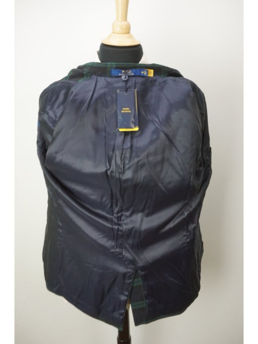 Polo Ralph Lauren Modern Fit Blackwatch Blue Green Plaid Wool Sport Coat 38R NEW - Picture 6 of 10